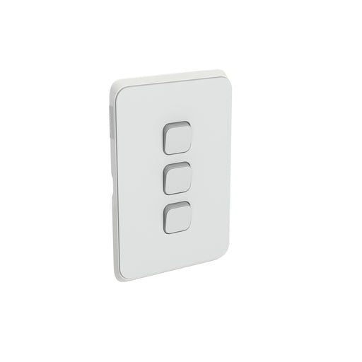 Clipsal Iconic 3 Gang Cover Plate Only Cool Grey