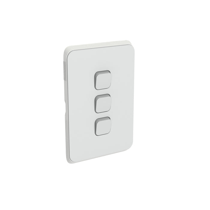 Clipsal Iconic 3 Gang Cover Plate Only Cool Grey