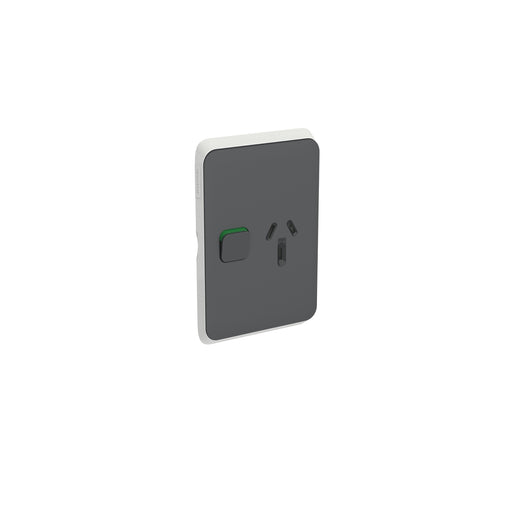 Clipsal Iconic Single Vertical Powerpoint Cover Plate Only Anthracite