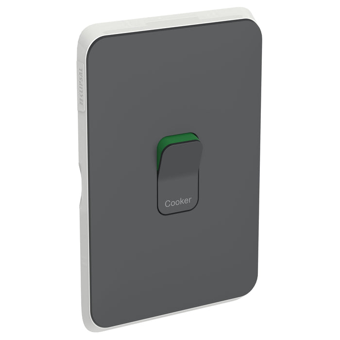 Clipsal Iconic Cooker Switch Cover Plate Anthracite