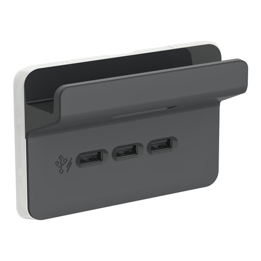Clipsal Iconic 3 Gang USB Charging Station Cover Plate Anthracite