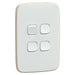 Clipsal Iconic Essence 4 Gang Complete Switch Arctic White