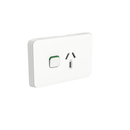 Clipsal Iconic Single Powerpoint 20a Cover Plate Only Vivid White