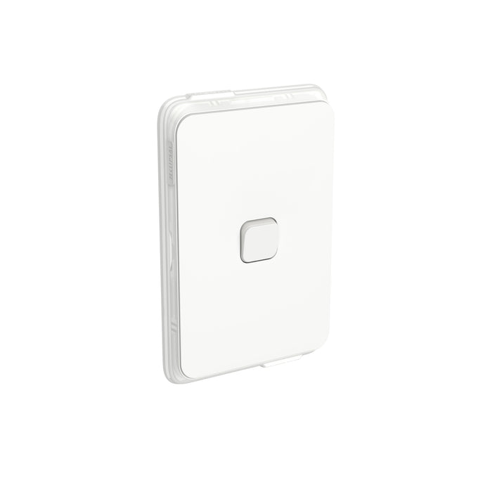 Clipsal Iconic 1 Gang Complete Switch Vivid White IP44 Rated