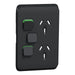 Clipsal Iconic Vertical Double Powerpoint With Extra Switch Cover Plate Only  Extra black