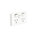Clipsal Iconic Double Powerpoint With Extra Switch (Removed) Vivid White