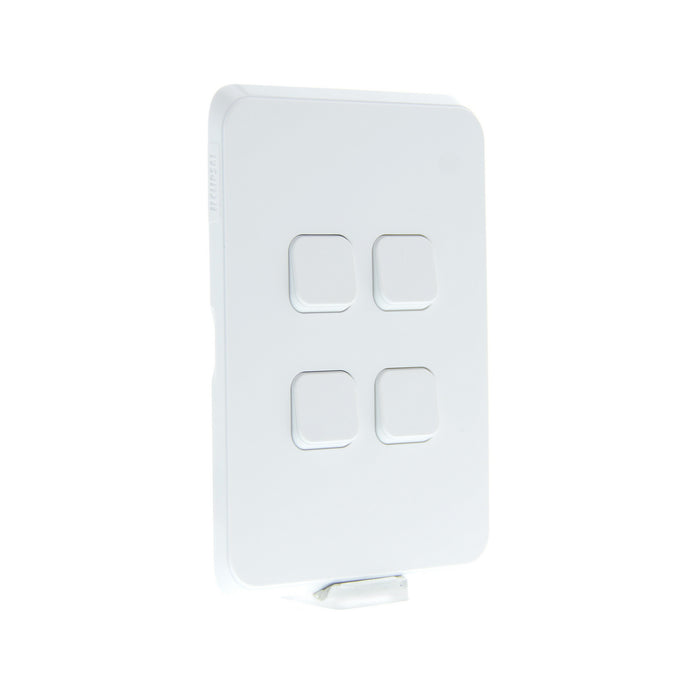 Clipsal Iconic 4 Gang Complete Switch Extra White