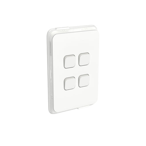 clipsal 3044v44 vw 4 gang switch 10a vertical ip44 vivid white