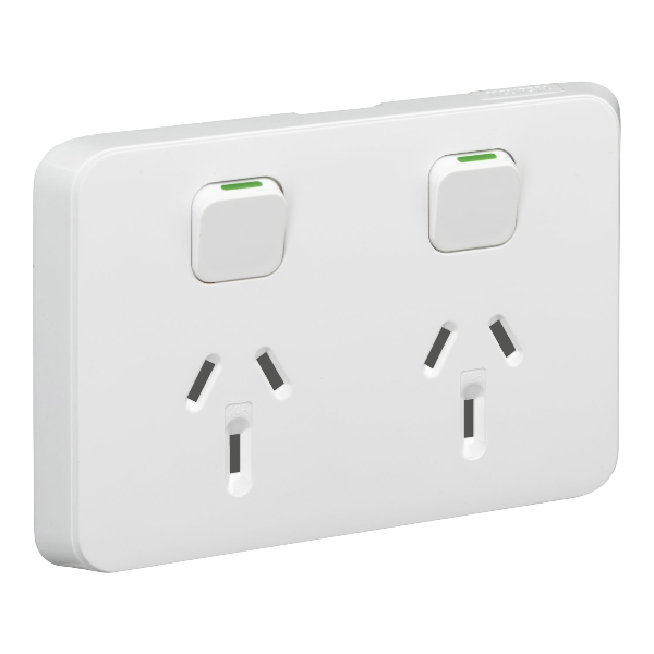 Clipsal Iconic Double Powerpoint 10a Extra White