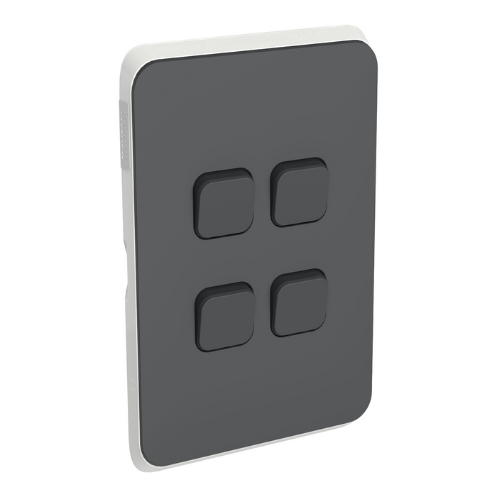 Clipsal Iconic 4 Gang Cover Plate Only Anthracite