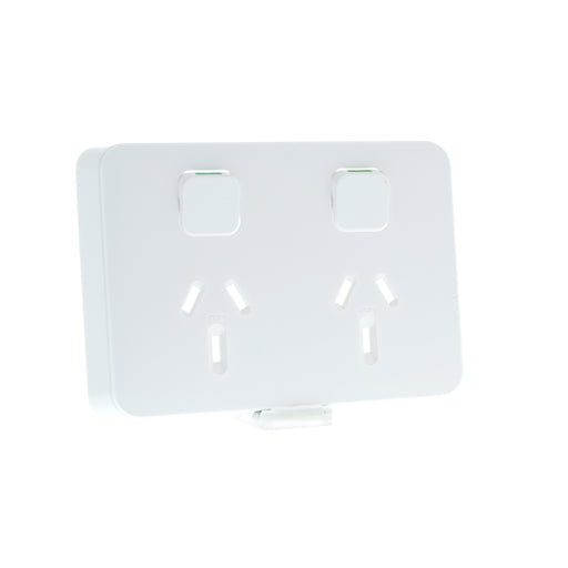Clipsal Iconic Double Powerpoint Cover Plate Only Extra White