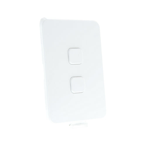Clipsal  Iconic 2 Gang Grid & Plate Assembly Extra White