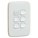 Clipsal Iconic Essence 6 Gang Complete Switch Arctic White