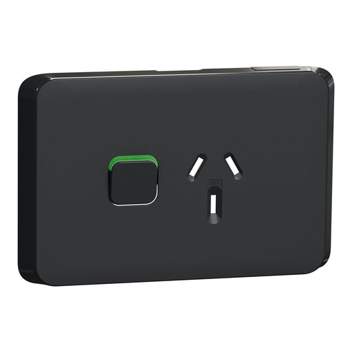 Clipsal Iconic Single Powerpoint Cover Plate Only Extra Black