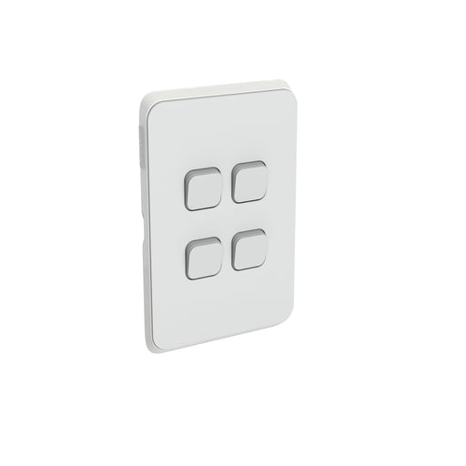 Clipsal Iconic 4 Gang Cover Plate Only Cool Grey