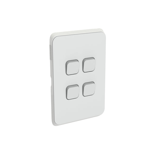 Clipsal Iconic 4 Gang Cover Plate Only Cool Grey