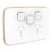 Clipsal Iconic Essence Double Powerpoint With Extra Switch Cover Plate Only Artic White