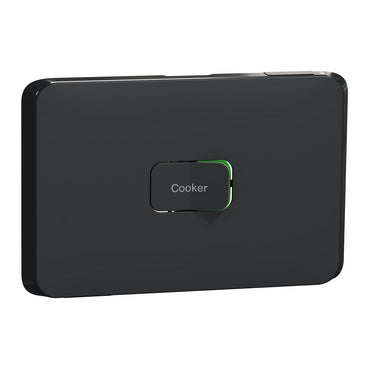 Clipsal Iconic Horizontal Cooker Switch Cover Plate Extra Black