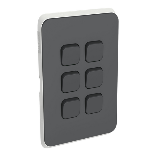 Clipsal Iconic 6 Gang Cover Plate Only Anthracite
