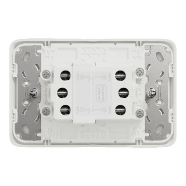 Clipsal Iconic 45a Double Pole Cooker Switch Vivid White horizontal rear view