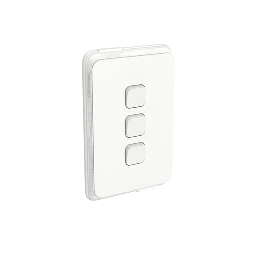 Clipsal Iconic 3 Gang Complete Switch Vivid White IP44 Rated