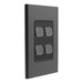 clipsal s3044c sh 4 gang switch plate skin only silver shadow