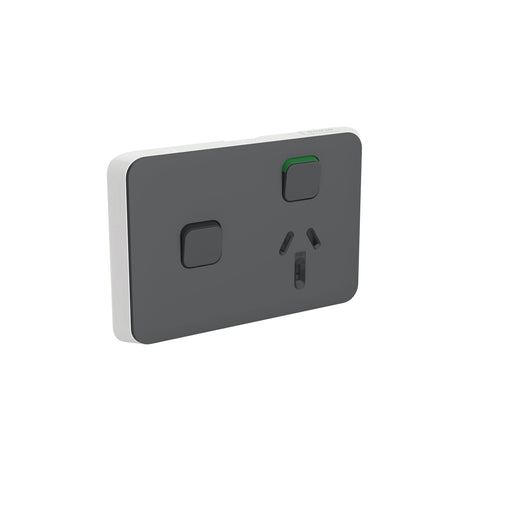 Clipsal Iconic Single Powerpoint With Extra Switch Cover Plate Only Cool Grey