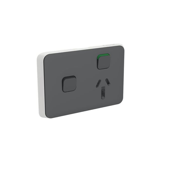 Clipsal Iconic Single Powerpoint With Extra Switch Cover Plate Only Cool Grey