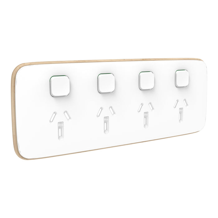 Clipsal Iconic Essence Quad Powerpoint Cover Plate Only Artic White