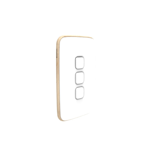 Clipsal Iconic Essence 3 Gang Cover Plate Only Artic White