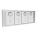 clipsal s3015 4c ce quad switch socket outlet 10a skin only silver