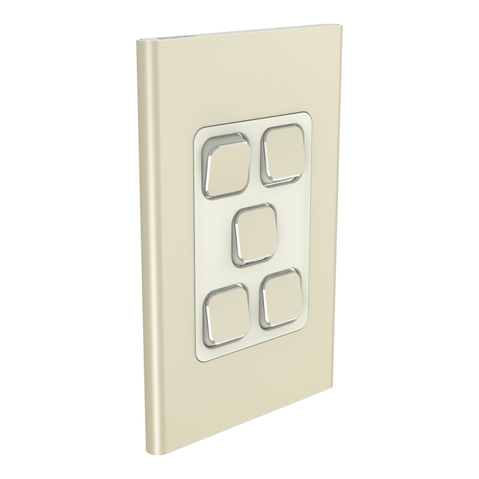 clipsal s3045c ce 5 gang switch plate skin only crowne