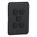 Clipsal Iconic 5 Gang Cover Plate Only Extra Black