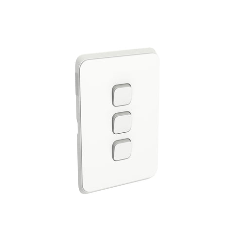 Clipsal Iconic 3 Gang Complete Switch Vivid White