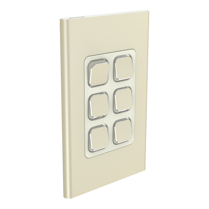 clipsal s3046c sh 6 gang switch plate skin only silver shadow