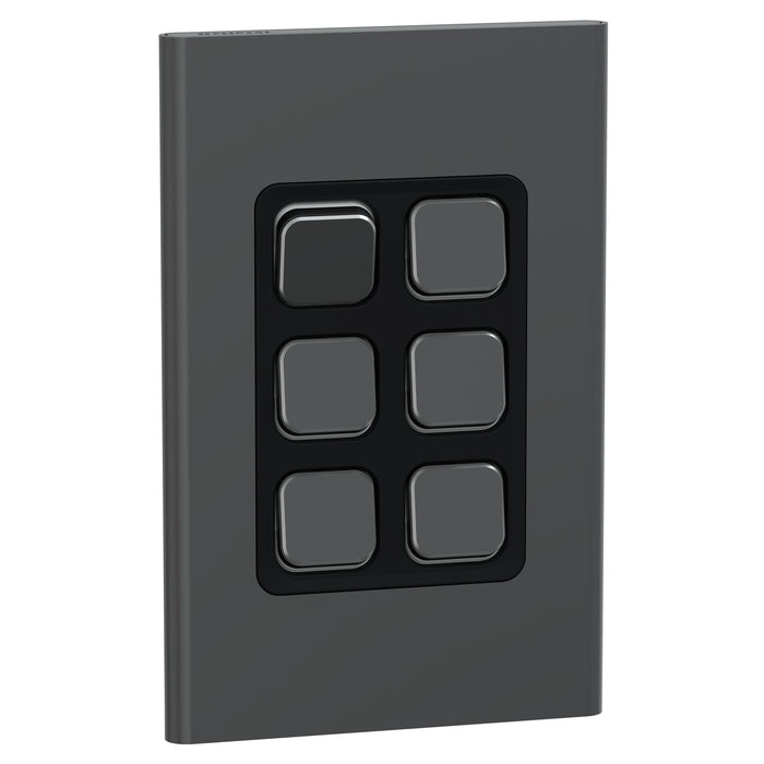 Clipsal Iconic Styl 6 Gang Complete Switch, Available in 3 Colours