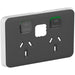 Clipsal Iconic Wiser Double Powerpoint Cover Plate Only Anthracite