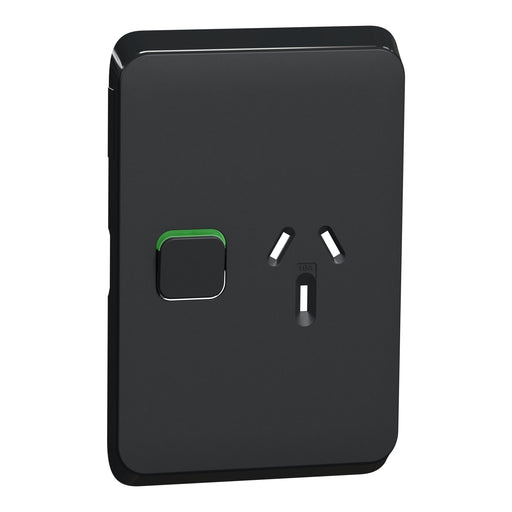 Clipsal Iconic Single Vertical Powerpoint Cover Plate Only Extra Black