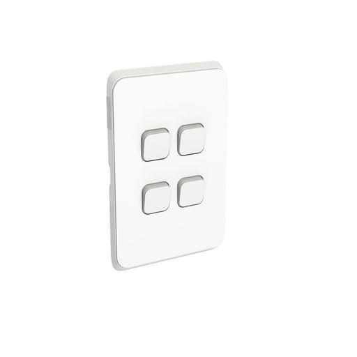 Clipsal Iconic 4 Gang Complete Switch Vivid White