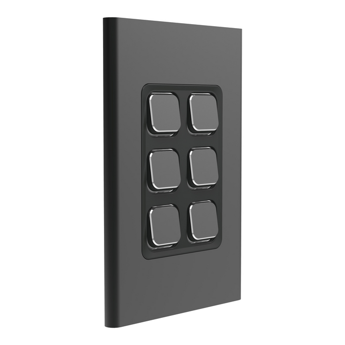 Clipsal Iconic Styl 6 Gang Cover Plate Only, Available in 3 Colours