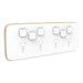 Clipsal Iconic Essence Quad Powerpoint With 2 Extra Switches Cover Plate Only Artic White