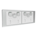 Clipsal Iconic Styl Quad Powerpoint With 2 Extra Switches Cover Plate Silver