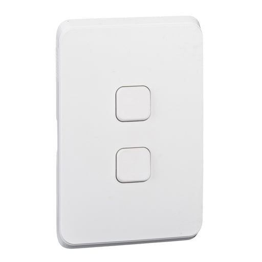 Clipsal Iconic 2 Gang Cover Plate Only Extra White