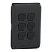 Clipsal Iconic 6 Gang Cover Plate Only Extra black