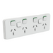 Clipsal Iconic Quad Powerpoint With 2 Extra Switches Cover Plate Only cool Grey