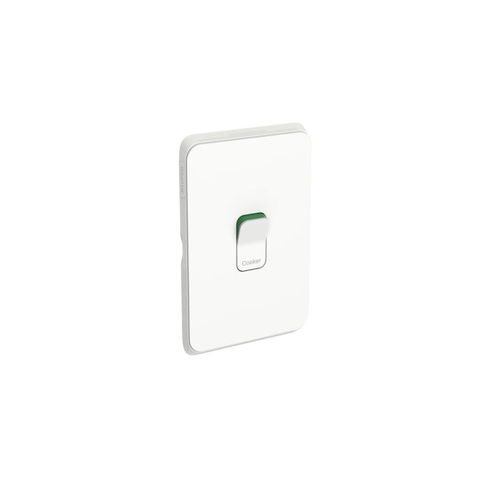 Clipsal Iconic 45a Double Pole Cooker Switch Vivid White