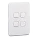 Clipsal Iconic 4 Gang Cover Plate Only Extra White