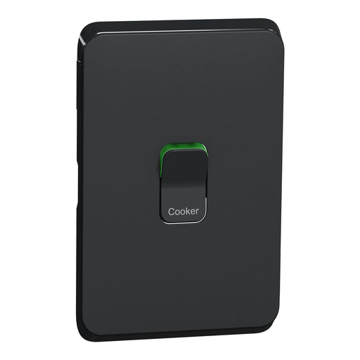 Clipsal Iconic Cooker Switch Cover Plate Extra black