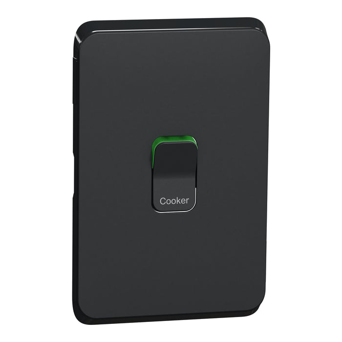 Clipsal Iconic Cooker Switch Cover Plate Extra black