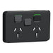 Clipsal Iconic Double Powerpoint With Extra Switch Cover Plate Only Extra Black